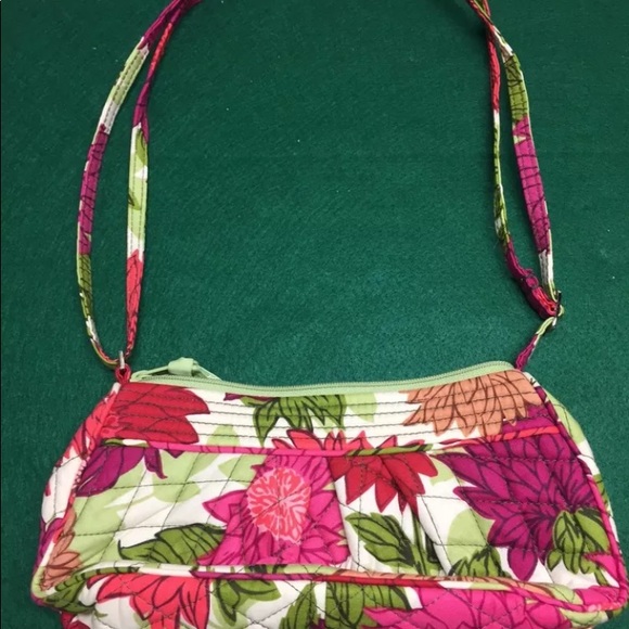 Vera Bradley Red Multi Color Zip Close Women Purse - Picture 2 of 6